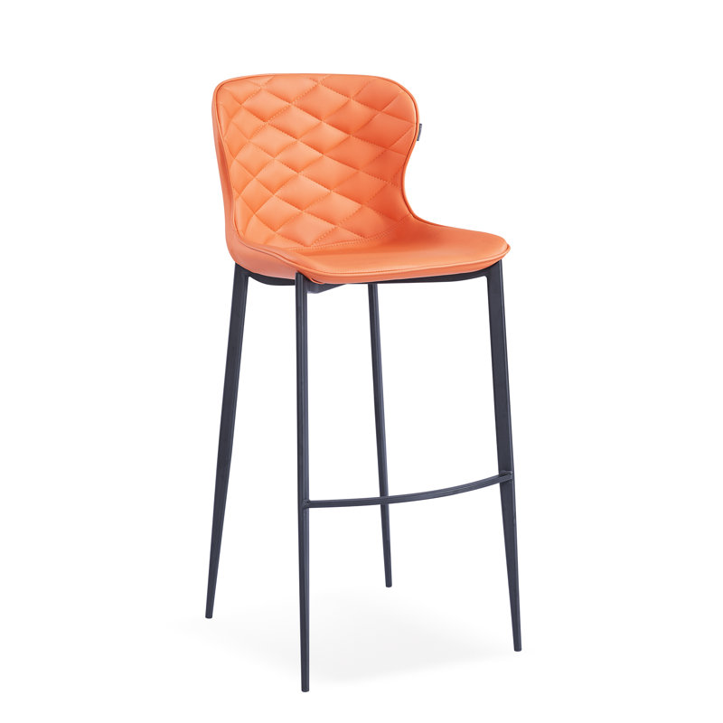 Tabouret de bar et de comptoir Albert, Orange, Noir, Tabouret de bar (siège d'une hauteur de 30 po)
