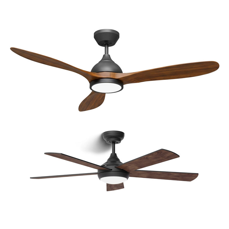 Ventilateur de plafond de 52 pouces et ventilateur de plafond intelligent de 48 pouces, White / White