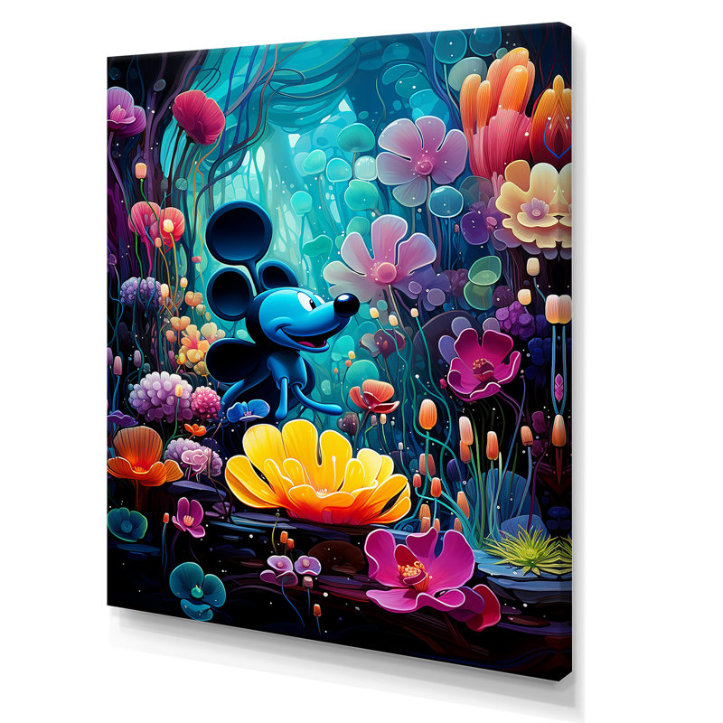 Underwater Sweet Pop Flower Dream - Art mural Pop Art, Toile tendue, H 32 po x l 24 po x P 1 po