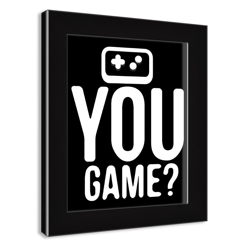 «You Game inversée», art encadré, Cadre noir, H 36,5 po x l 26,5 po x P 0,63 po