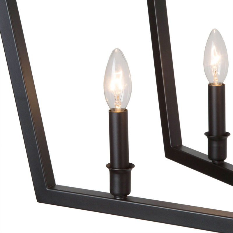 Bixby 8 - Light Rectangle 37"W Chandelier Dining Room Modern, Matte Black, 78" H x 38" W x 13" D