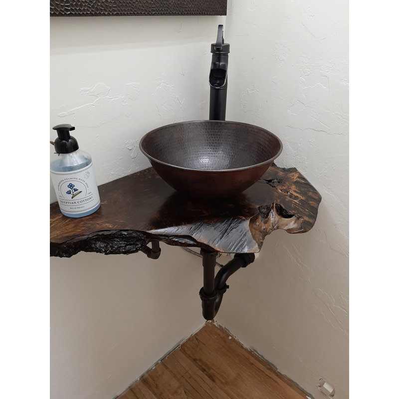 12" Round Petite Copper Vessel Bathroom Sink, Perfect for Small Spaces