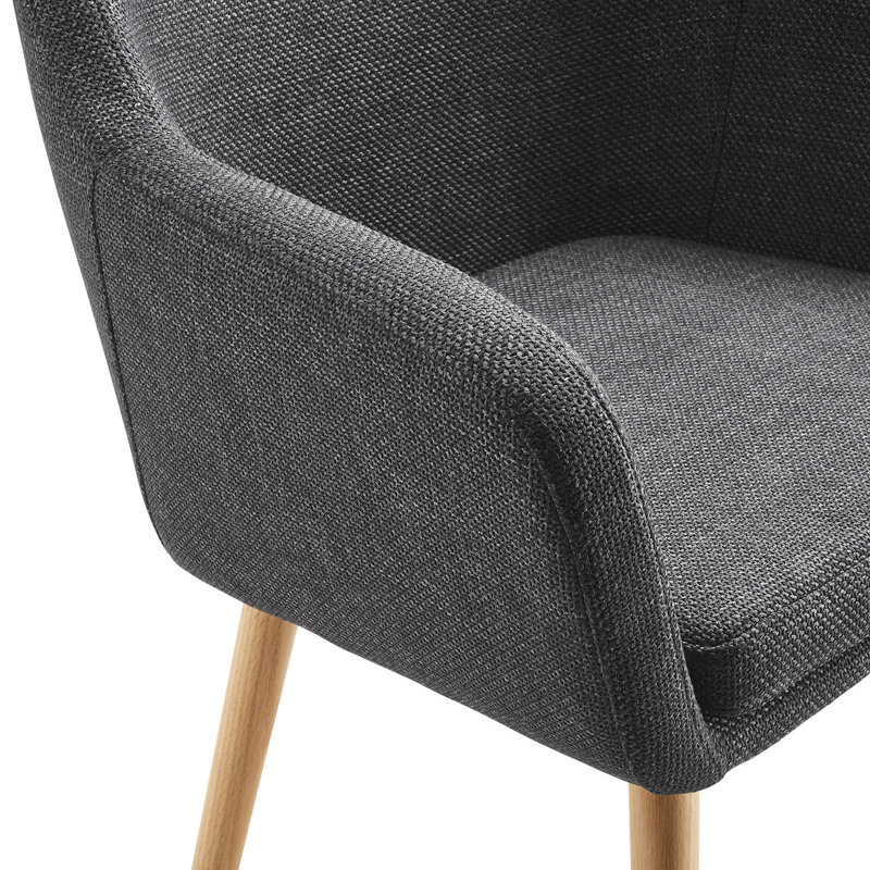 Stuhl 48cm H Polyester Upholstered Parsons Chair, Black