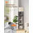 5-Tier Corner Shelving Floor Lamp With 3 Color Temperatures Led Bulb And Linen Shade - Black