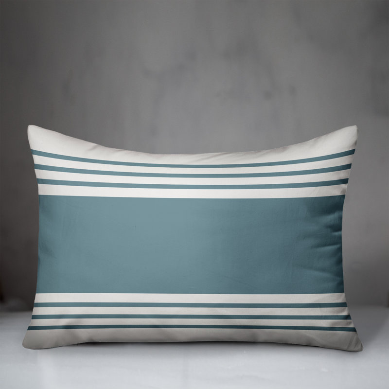 Farmhouse Striped Throw Pillow, Coral/White