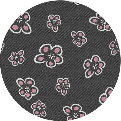 Tapis décoratif floral gris Dahlen