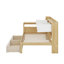 Lit de jour simple en L en bois avec armoires et deux tiroirs de rangement-118020781