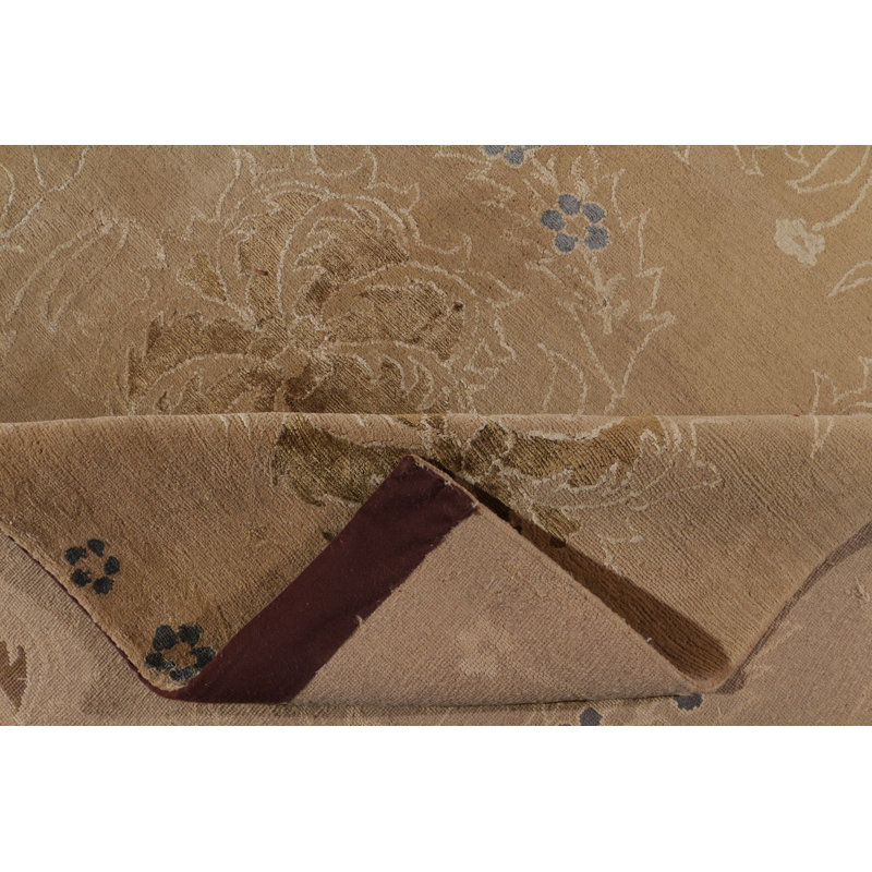 Rug & Kilim’S European Style Rug In Beige With Floral Patterns “Blue Carnation”