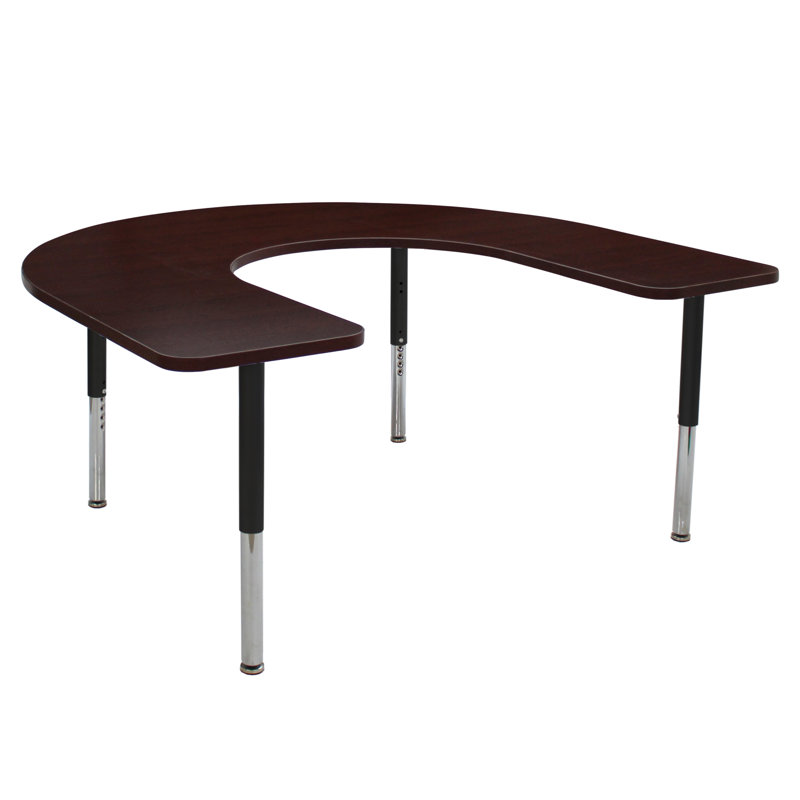 Table d'activité avec pieds réglables La Madera, Argent, Bois gris / argent, Super