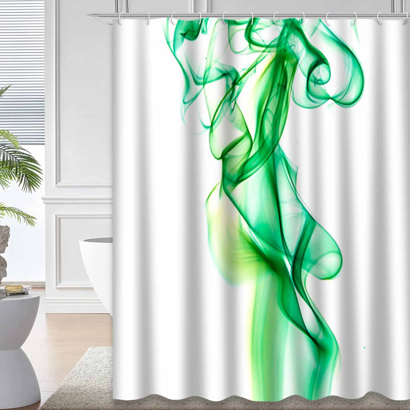 Rideau de douche Green Smoke Swirl, L 72 po x l 84 po