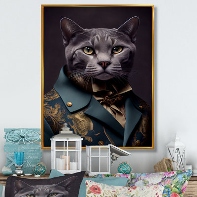 Stylish Cat In Fancy Blue Fashion Design I " Stylish Cat In Fancy Blue Fashion Design I "