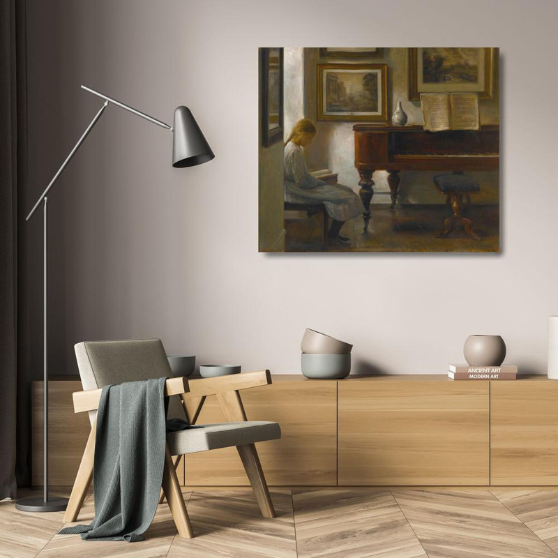 «Girl in an Interior» par Carl Holsøe - Art mural sur toile tendue avec châssis, H 24 po x l 17 po
