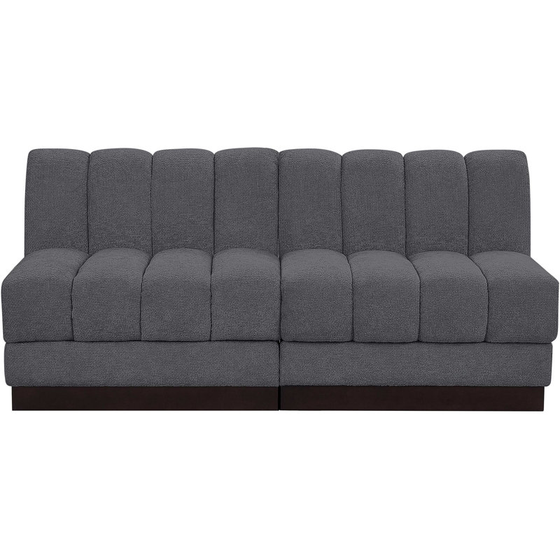 Causeuse rembourrée Quinn, Tissu gris chenille