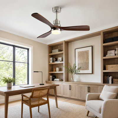 Ventilateur de plafond intelligent 52 po avec lumières, noir et argent
