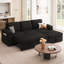 Canapé modulaire en forme de L avec lit escamotable, canapé-lit modulaire avec rangement, noir-1559635980