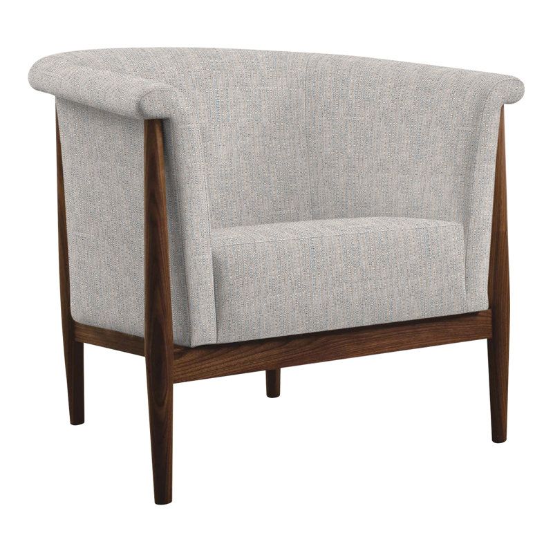 Fauteuil demi-tonneau l 34,5 po Walnut Grove, Perigold Poros Sky