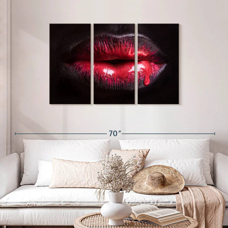 Shuttleworth Red Dripping Lips, 28" H x 45" W