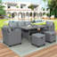 Ensemble de 6 chaises d'extérieur en osier de rotin pour patio, chaise, tabourets et table-200125769