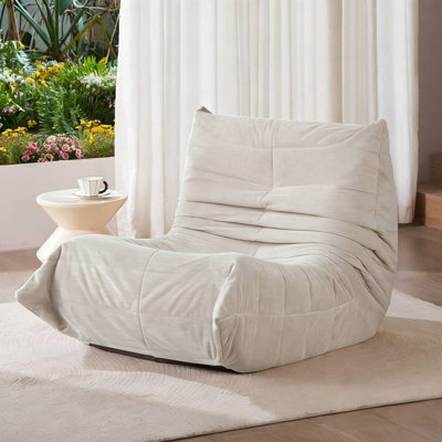 Grand canapé à billes sans accoudoirs de 39 po, canapé paresseux en velours côtelé, canapé d'angle pour salon, chambre à coucher, jeu, compression