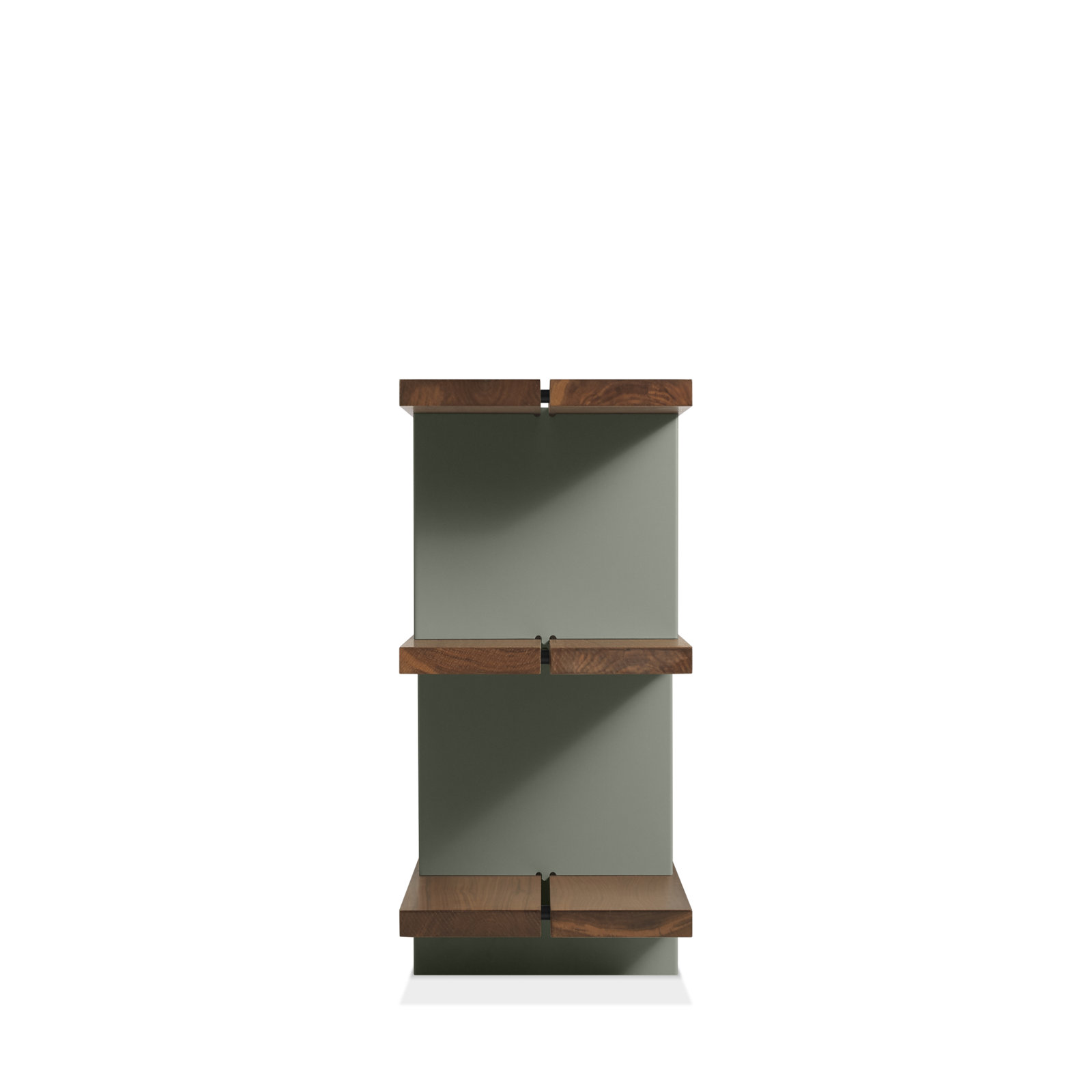 Happy Day Wide Bookcase, (3 Shelves) 29" H x 81" W x 14" D, Walnut/Gray Green