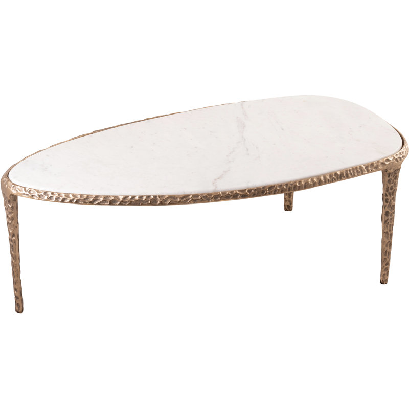 Table basse Astrid, White/Brass