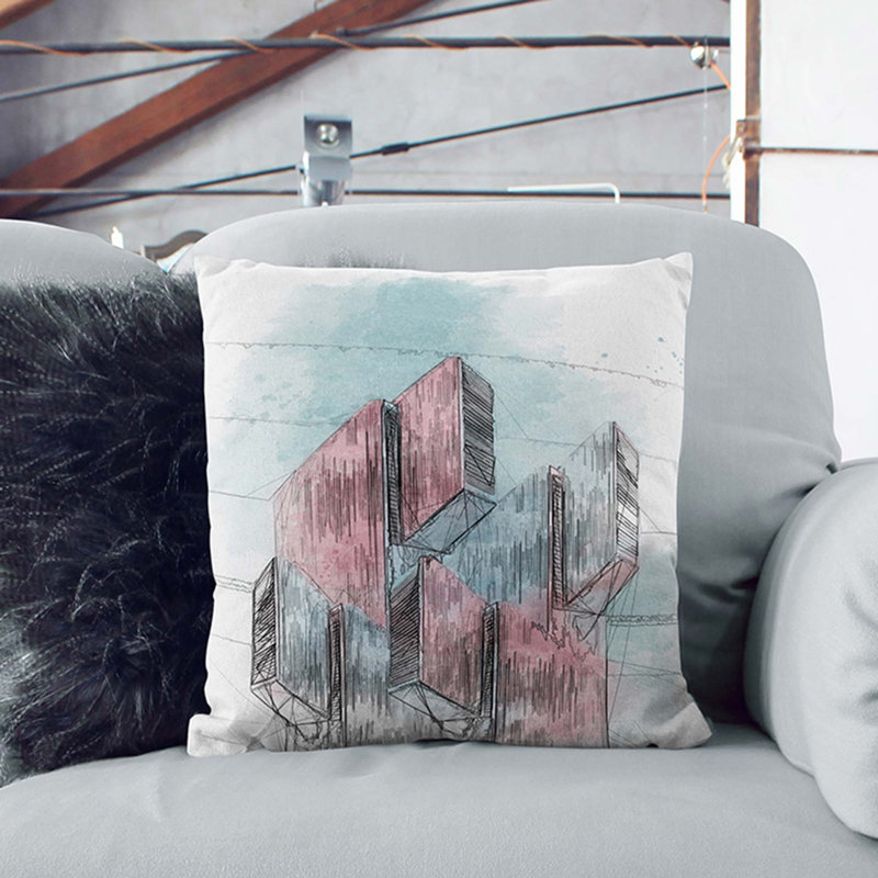 Abstract Square Throw Cushion, 55cm H x 55cm W x 20cm D