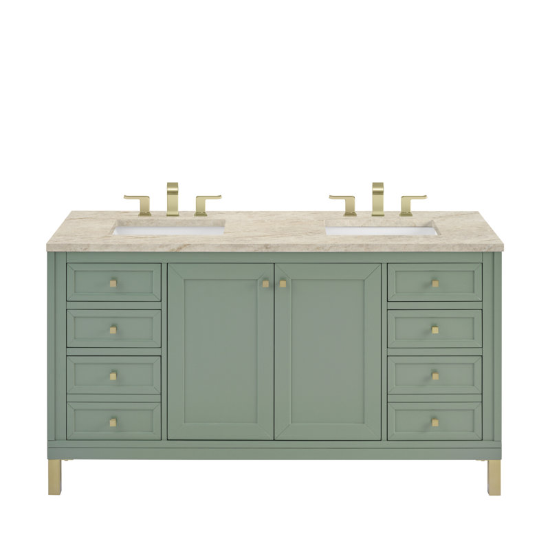 Chicago 60'' W Double Vanity, Smokey Celadon, Tajnar Eclos
