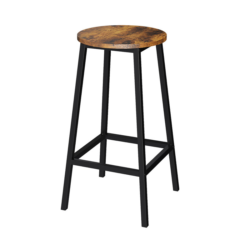Counter Stool with Metal Frame, Brown/Black