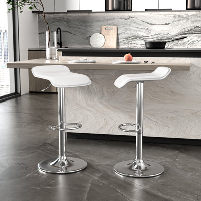 Aryelle Swivel Upholstered Adjustable Height Counter Stool with Metal Frame