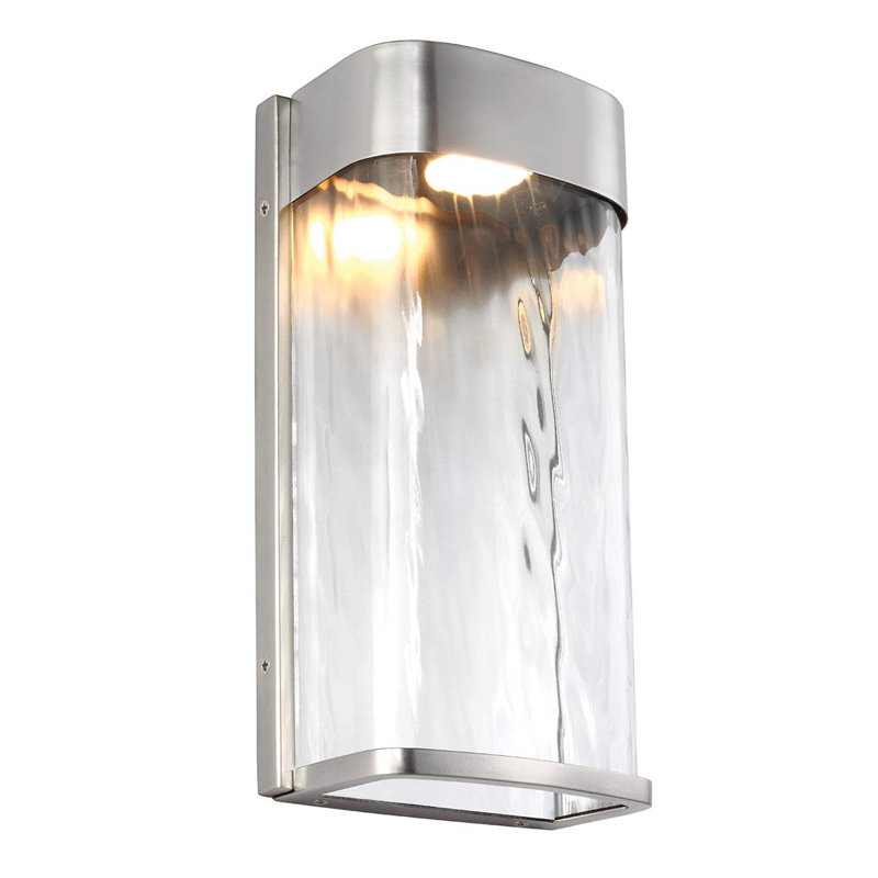 Kenmar LED Outdoor Flush Mount, Brushed Steel