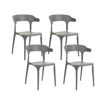 Athanasius 42cm H Stacking Side Chair in Grey