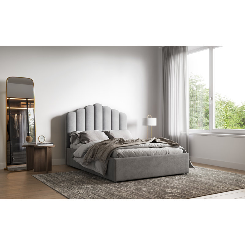 Upholstered Velvet Lift Up Storage Bed, Double (4'6)