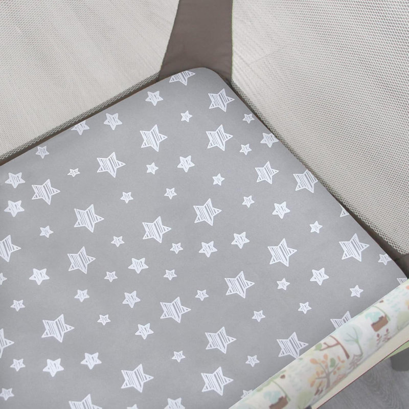 Pack And Play Sheets 2 Pack Mini Crib Sheets Stretchy Playard Fitted Sheet Compatible With Graco Pack N Play Soft And Breathable Material Stars & Bunny