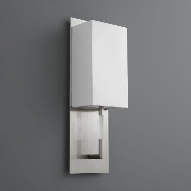 Applique murale à bras 1 lumière Mantra, Blanc, Nickel satiné