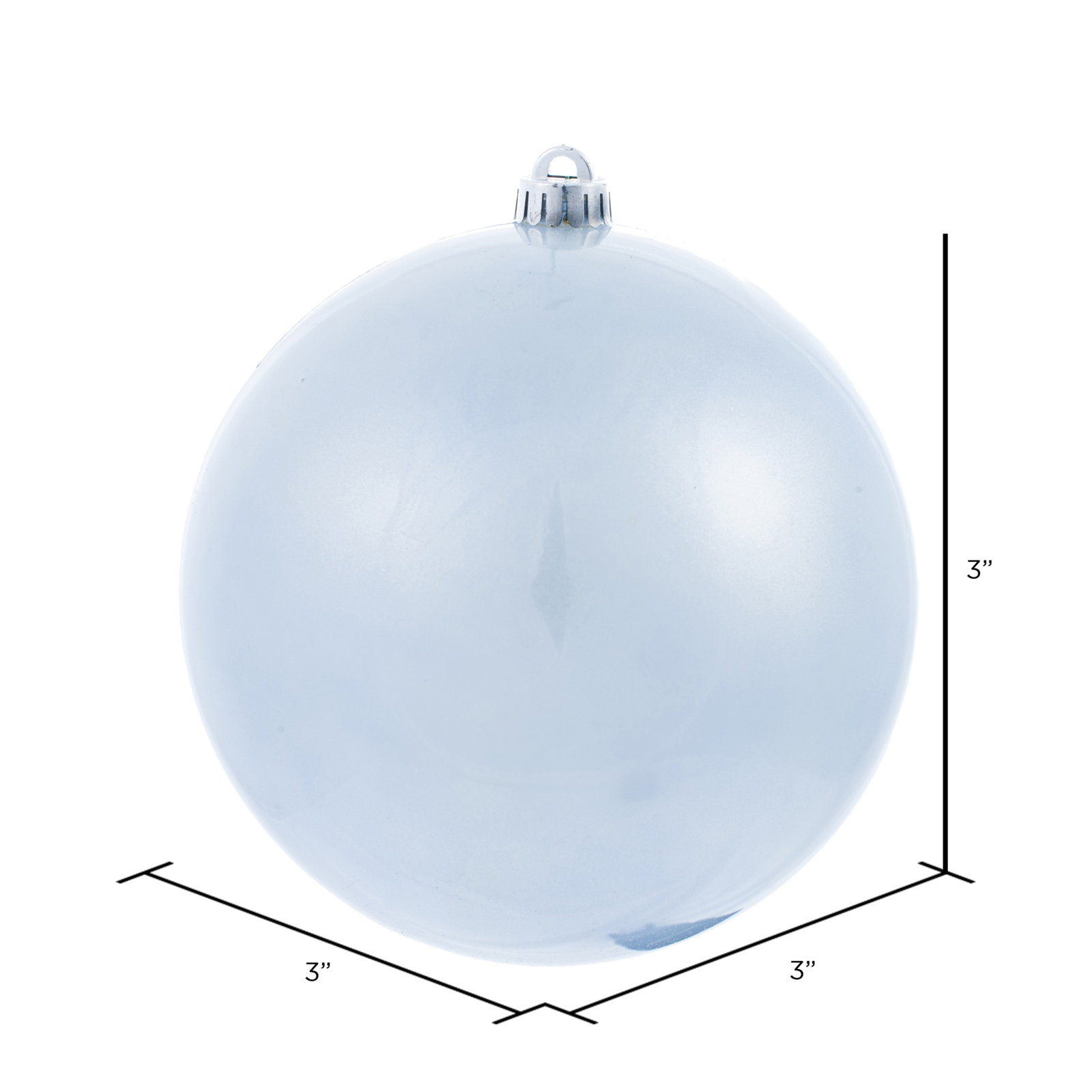 Holiday Décor Ball Ornament, 3" H x 3" W x 3" D, Periwinkle