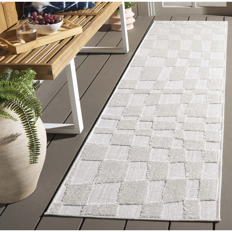 Tapis géométrique Keyrah Performance, Tapis de couloir 2 pi x 8 pi