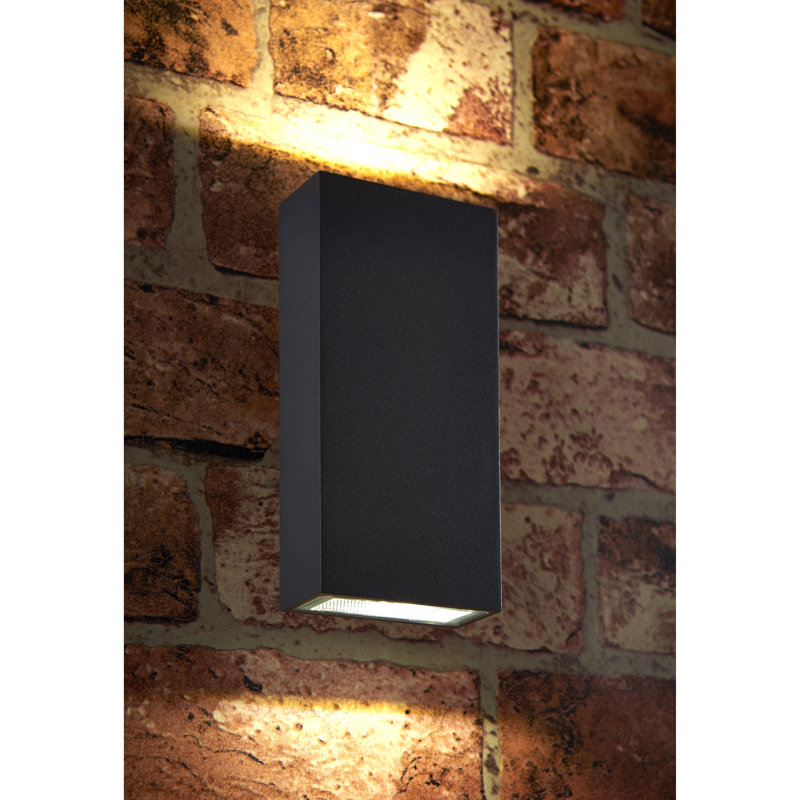 Rubinstein Textured Dark Matte Anthracite 2 - Bulb 17cm H Integrated LED Outdoor Flush Mount