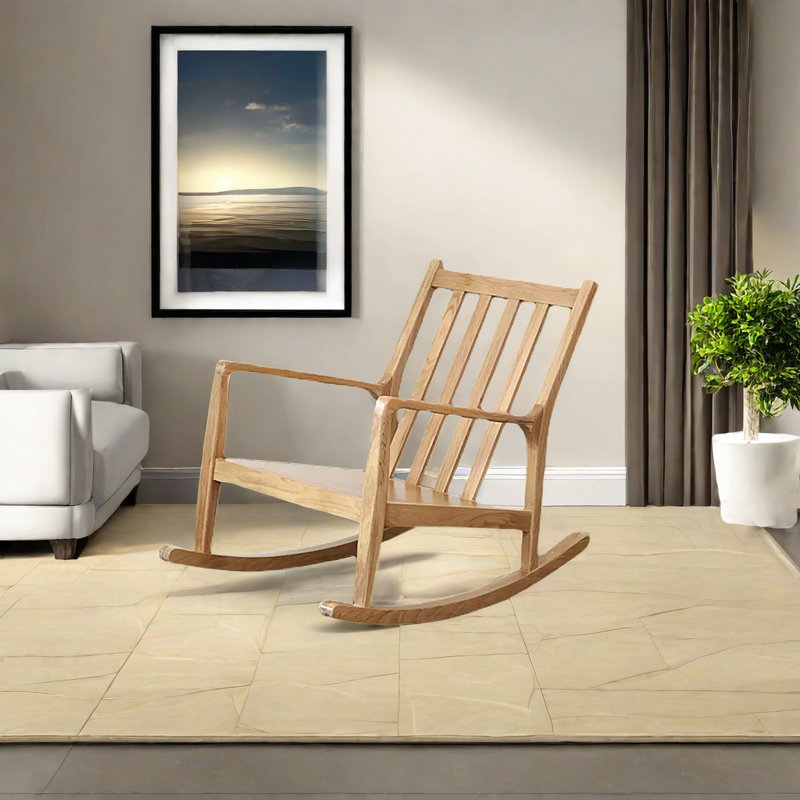 Chaise berçante en bois massif et chêne massif