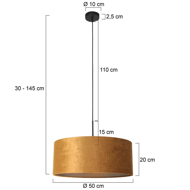 Zeke 1 - Light Single Pendant, Black, Gold