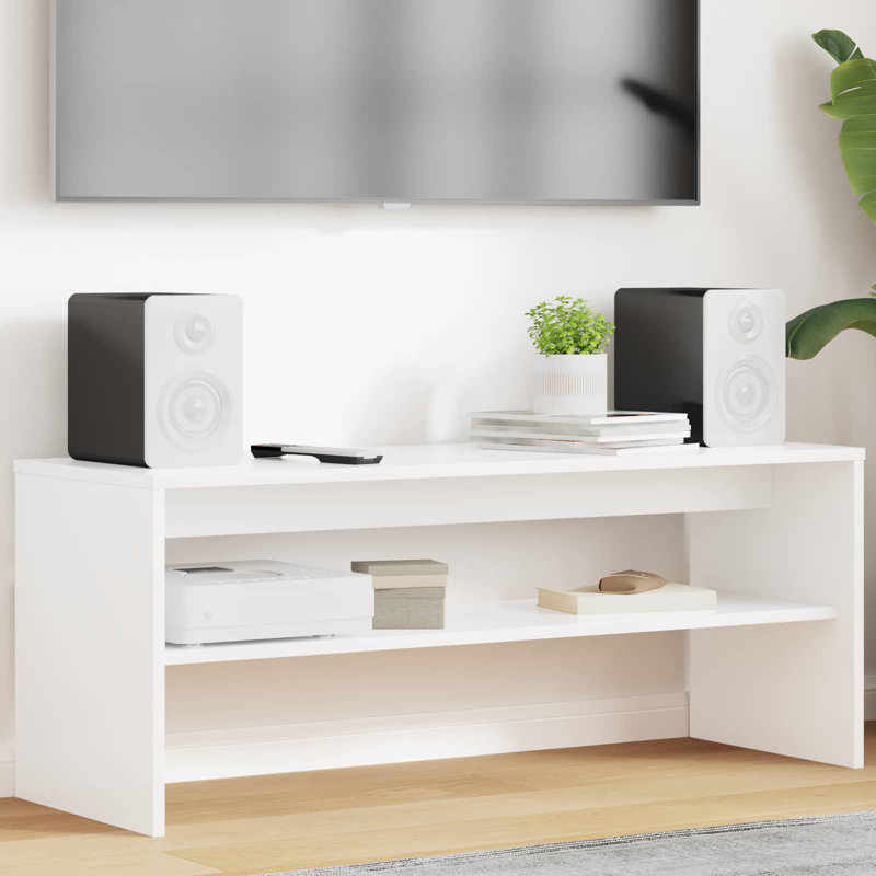 Unfinished TV Stand, White, 40cm H x 100cm L x 35cm W
