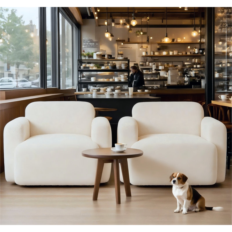 Ensemble de 2 fauteuils pivotants Modern, Blanc