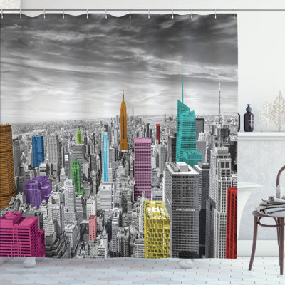 Shower Curtain with Hooks Included
