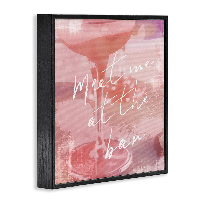Rendez-vous au bar Martini, estampe numérique encadrée par Graffi *ee Studios, Giclée encadrée noir minuit, H 24 po x l 24 po
