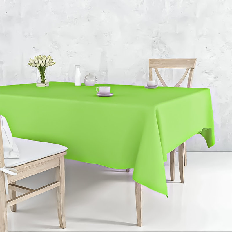 Disposable Plastic Premium Tablecloth Heavyweight Rectangle 54" x 108", Lime Green, 1