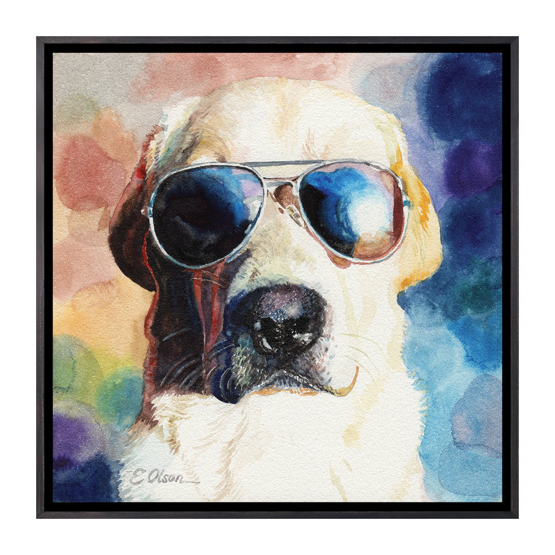 Bad Cop - reproduction d'art, H 18 po x l 18 po x 1,5 po, Toile avec cadre noir patiné, Pas de tapis