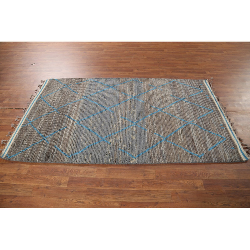 Tapis marocain oriental fait à la main avec treillis 4 x 7