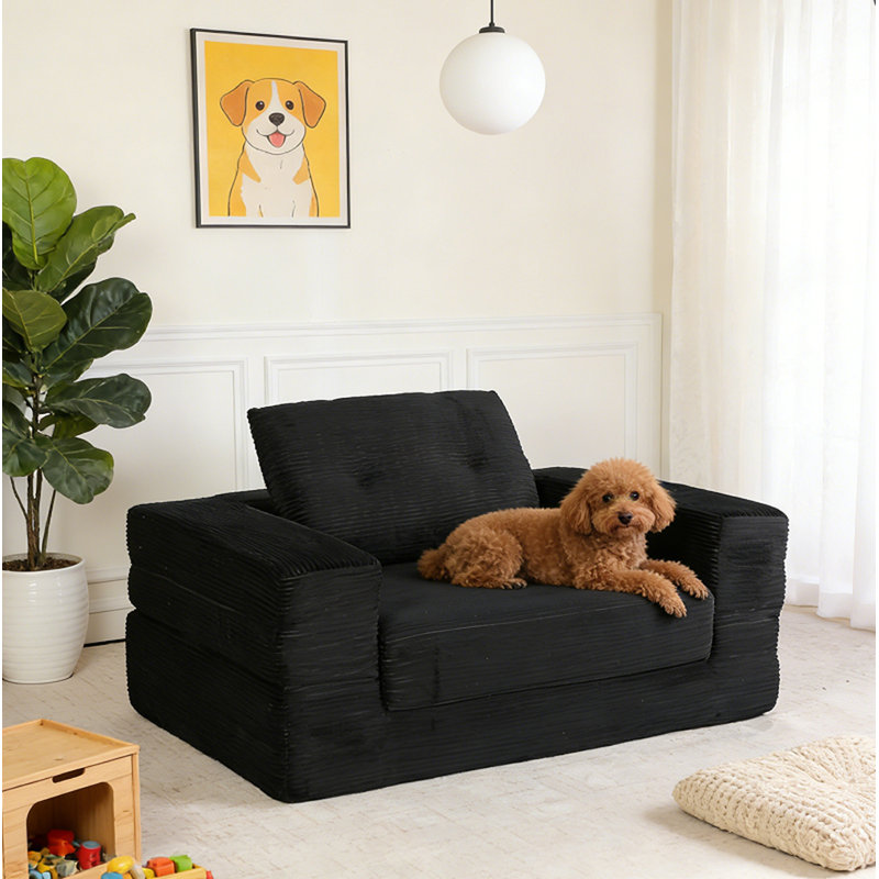 Compression Human Dog Sofa Bed, Black