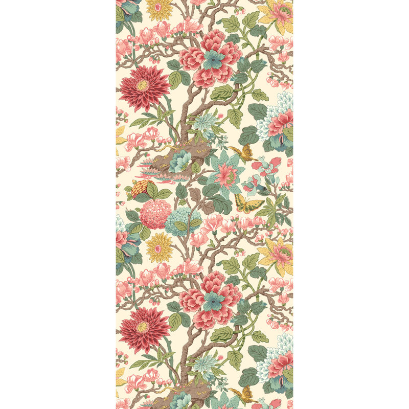 Floral 32.82' L x 20.49" W Wallpaper Roll, Rose Madder