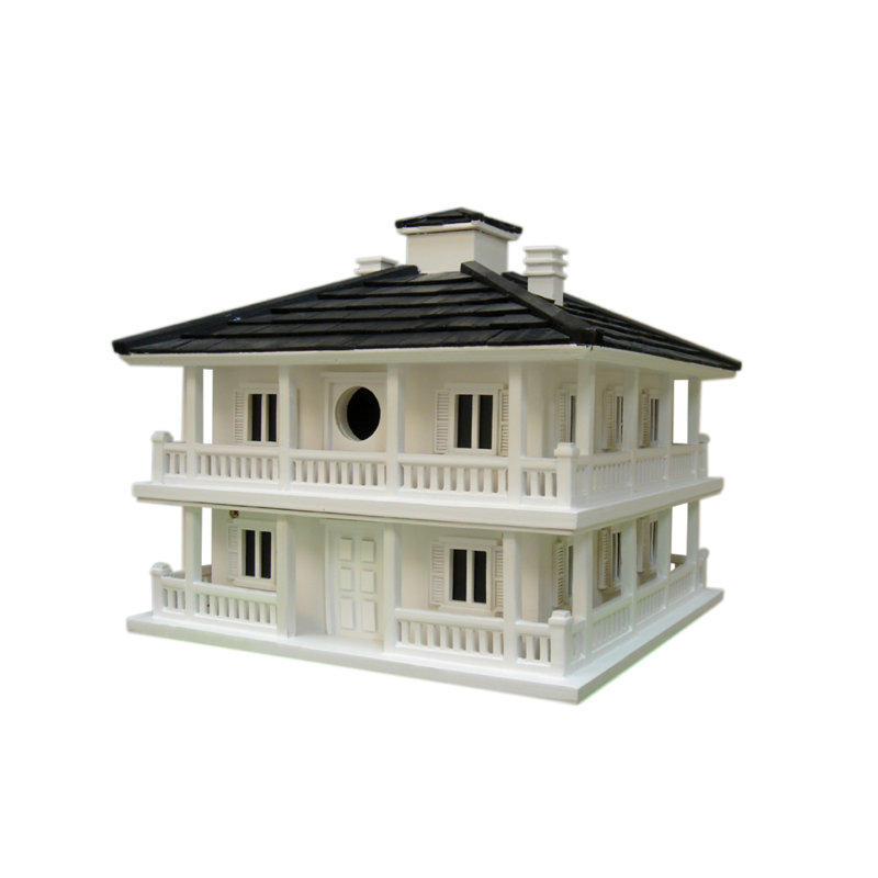 Southern Plantation Style White and Black Birdhouse