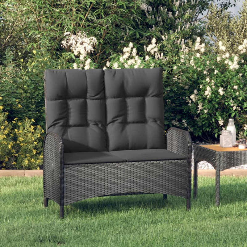 Banc de jardin inclinable noir réglable